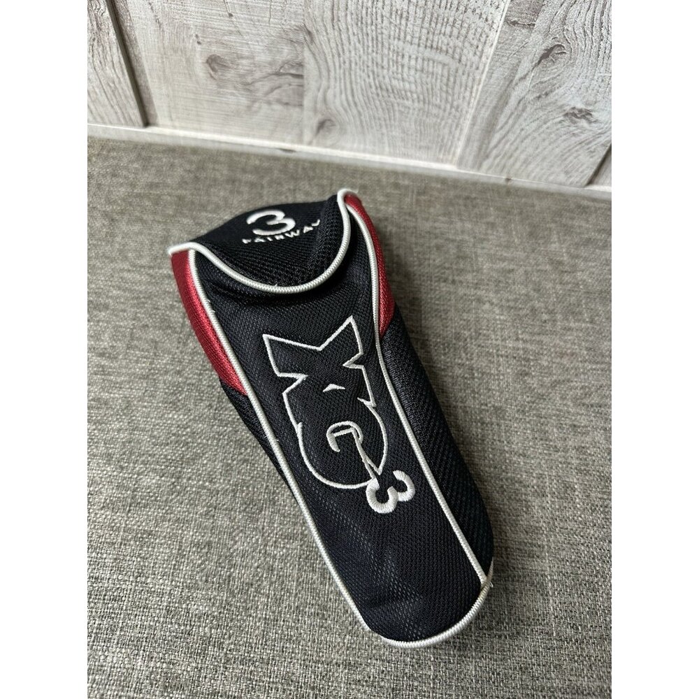 XG3 Golf Club Head Cover 3 Fairway Black Red White Embroidered